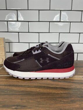 Under Armour Essential Runner Shoes Womens Size 6 Brown Nylon Suede Sneakers